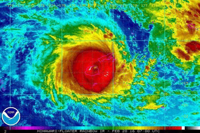 El mayor ciclón jamás registrado en el Hemisferio Sur azota a las islas Fiyi